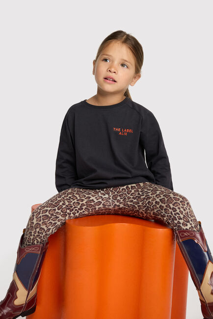 Schwarze ALIX MINI T-shirt KNITTED 14 LONGSLEEVE - large