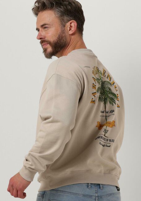 Sand PUREWHITE Pullover CREWNECK WITH SMALL LOGO ON CHEST AND BIG BACK PRINT - large