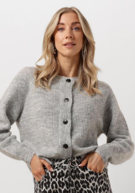 Hellgrau SELECTED FEMME Strickjacke SLFLULU LS KNIT SHORT CARDIGAN - large