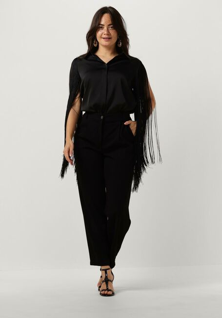 Schwarze ACCESS Blusen SHIRT WITH FRINGED SLEEVES - large
