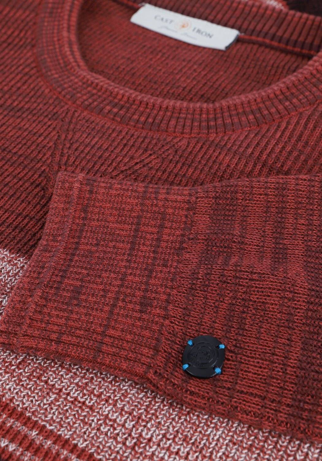 Bordeaux CAST IRON Pullover R-NECK SLIM FIT COTTON MOULINE - large