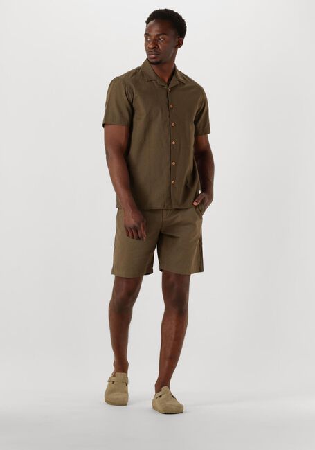Khaki ANERKJENDT Hemden AKLEO SSS COT/LINEN SHIRT - large