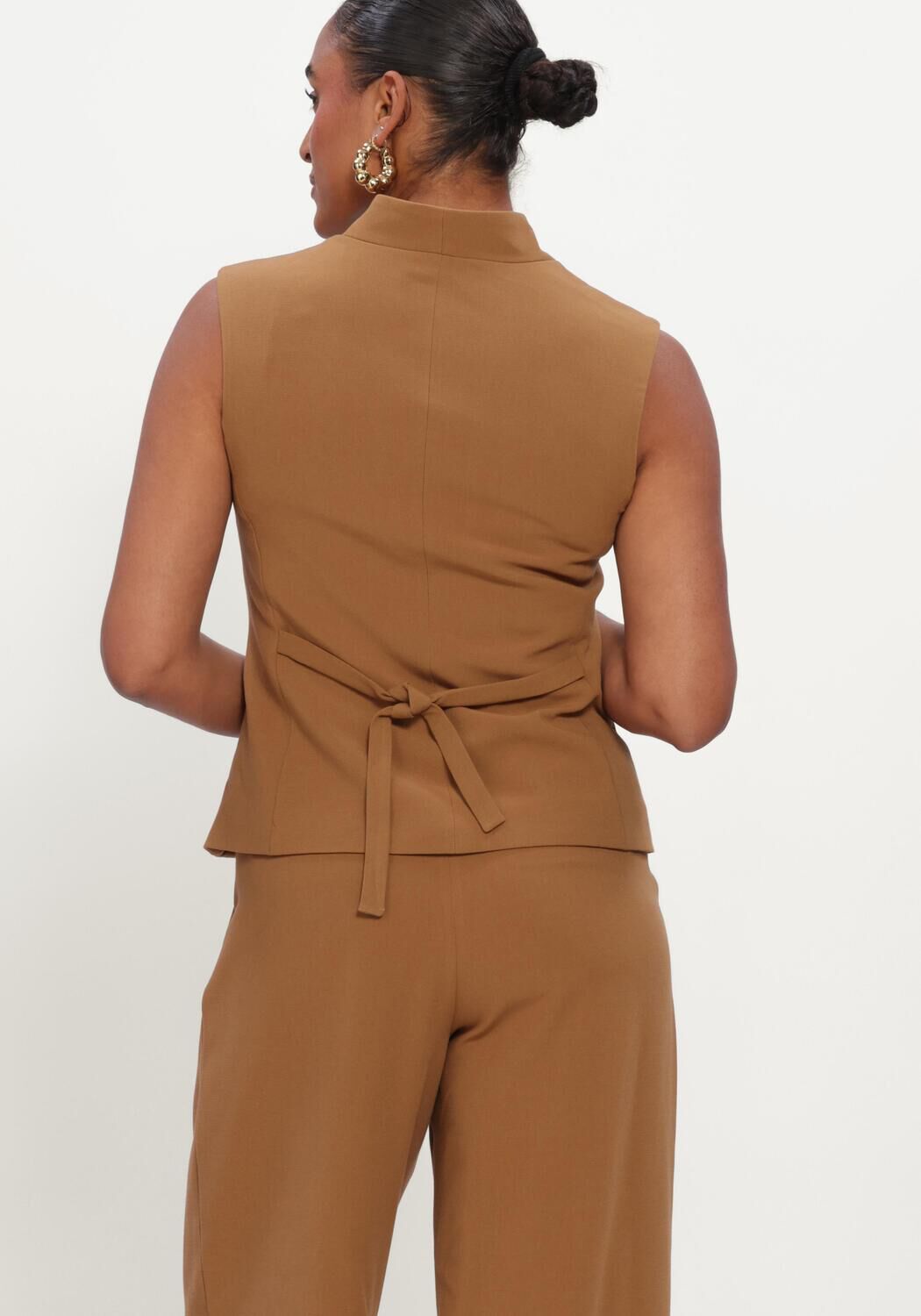 Camelfarbene MSCH COPENHAGEN Gilet MSCHPHILOMINA MICHELLE WAISTCOAT - large