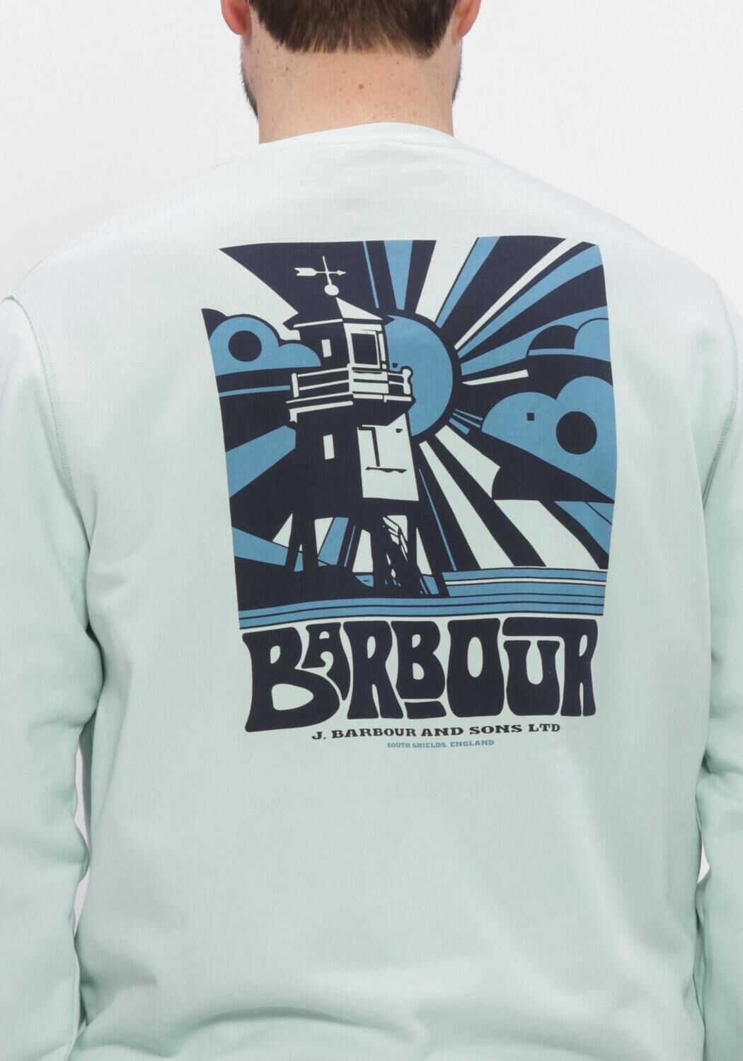 Hellblau BARBOUR Sweatshirt LIVINGSTONE CREW NECK - large