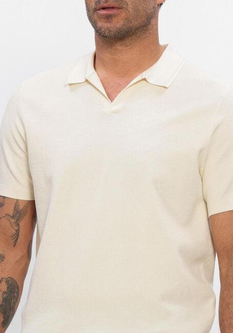 Ecru PROFUOMO Polo-Shirt POLO OPEN COLLAR LUXURY BASIC - large