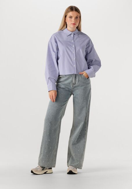 Blaue ALIX THE LABEL Blusen LADIES WOVEN STRIPED BLOUSE - large