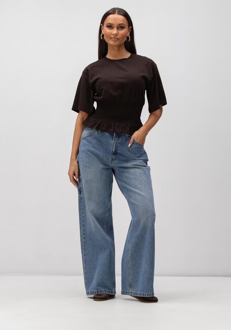 Braune NEO NOIR Tops & T-shirts DRAY BOXY SMOCK TEE - large