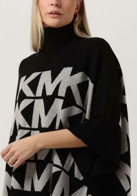 Schwarze MICHAEL KORS Rollkragenpullover OVERSIZE MK LOGO PONCHO - large