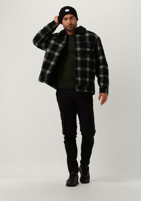 Schwarze CALVIN KLEIN Jack CHECK SHERPA TRUCKER JACKET - large