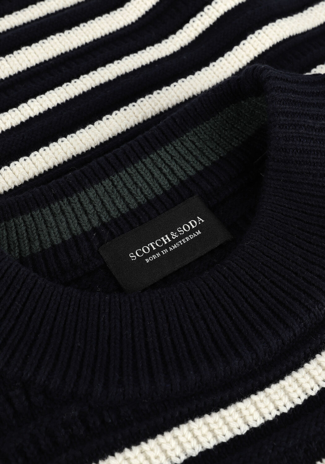 Blaue SCOTCH & SODA Pullover STRIPED STRUCTURE-KNITTED COTT - large