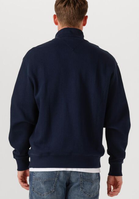 Dunkelblau TOMMY JEANS Pullover TJM RLX WAFFLE SCRIPT QRTR ZIP - large
