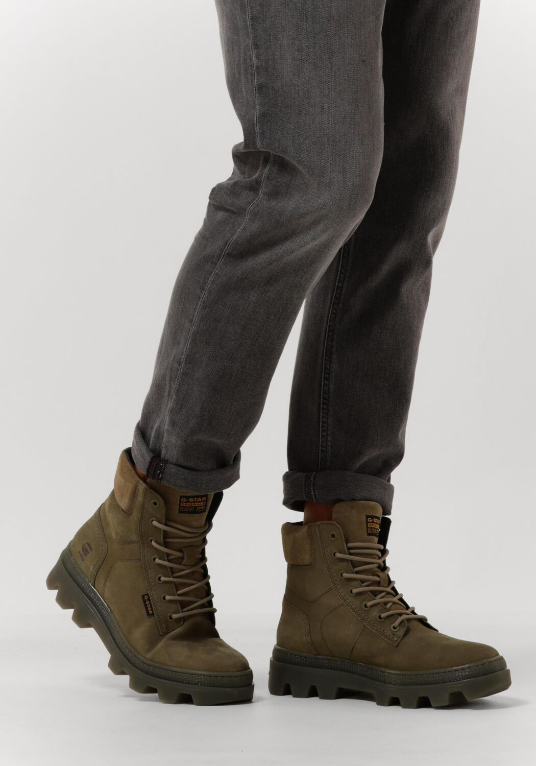 Gr&uuml;ne G-STAR RAW Schn&uuml;rboots NOXER HGH NUB M - large