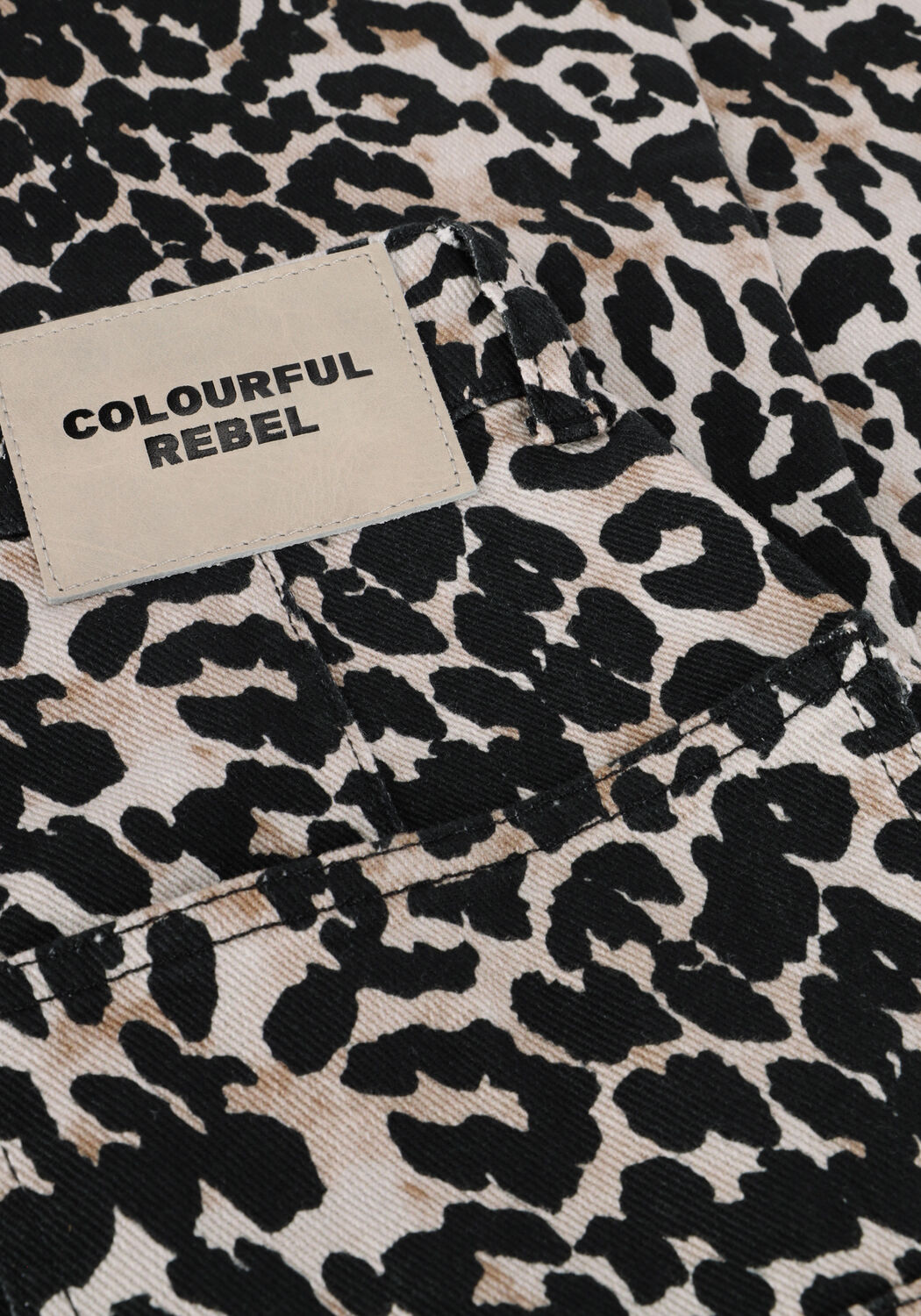 Braune COLOURFUL REBEL Straight leg jeans TINSLEY LEOPARD DENIM WORKER PANTS - large