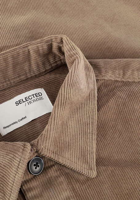 Taupe SELECTED HOMME Overshirt SLHLOOSE-DAN CORD OVERSHIRT O - large