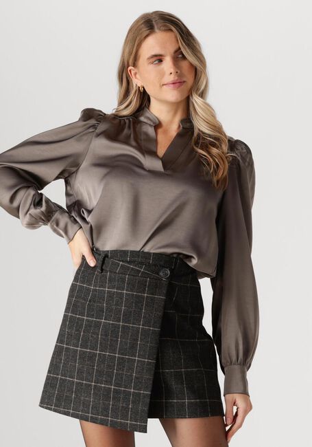 Graue NEO NOIR Blusen ROSSLYN HEAVY SATEEN BLOUSE - large