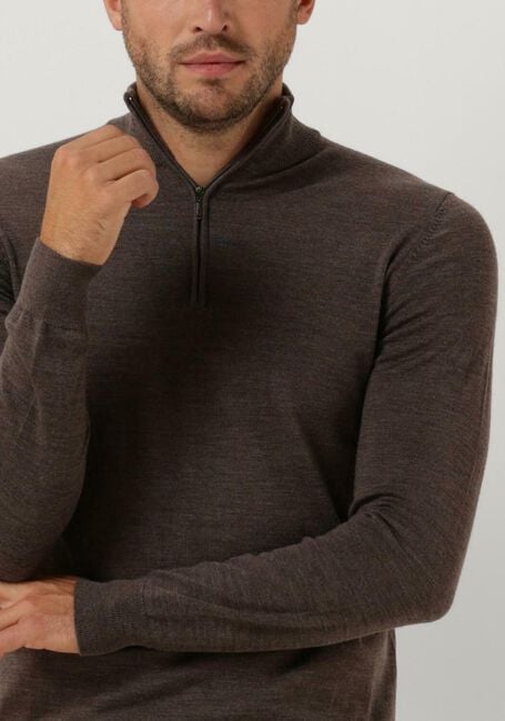 Taupe PROFUOMO Rollkragenpullover PULLOVER HALFZIP - large