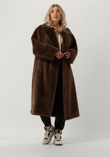 Braune STAND STUDIO Fake-Fur-Jack MARIA COAT SOFT - large