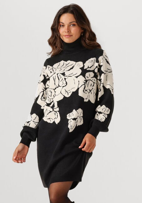 Schwarze OBJECT Minikleid OBJRAY L/S KNIT ROLLNECK DRESS - large