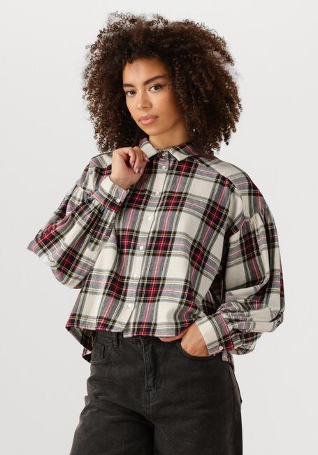 Weiße BY-BAR Blusen SARAH SHORT CHECK BLOUSE - large