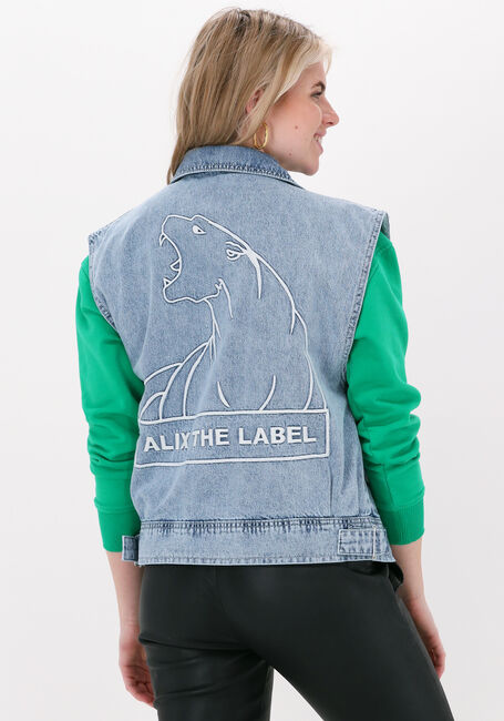 Blaue ALIX THE LABEL Jeansjacke EMBROIDERD DENIM WAISTCOAT 313 - large