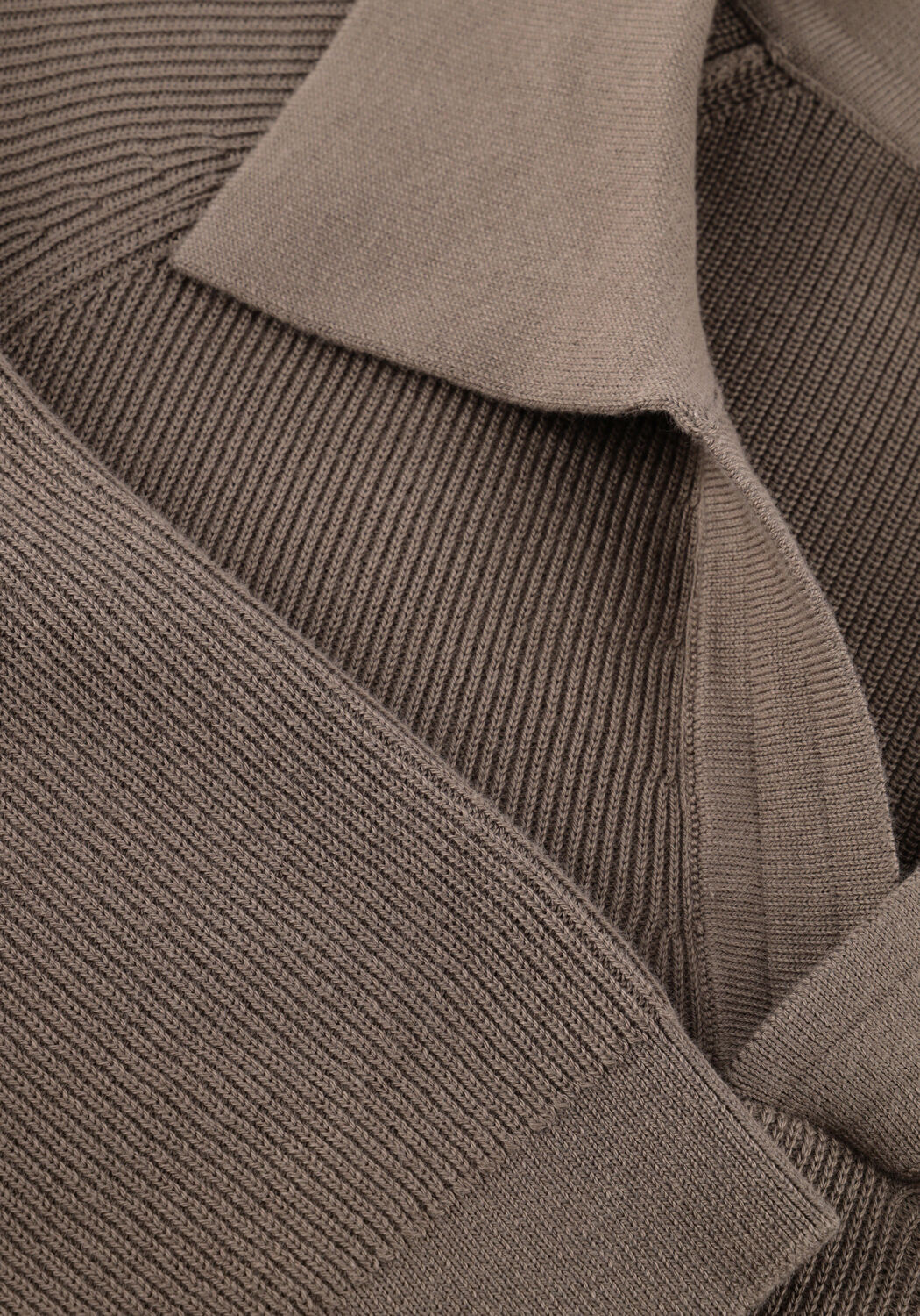 Taupe PROFUOMO Polo-Shirt POLO OPEN COLLAR RIB - large