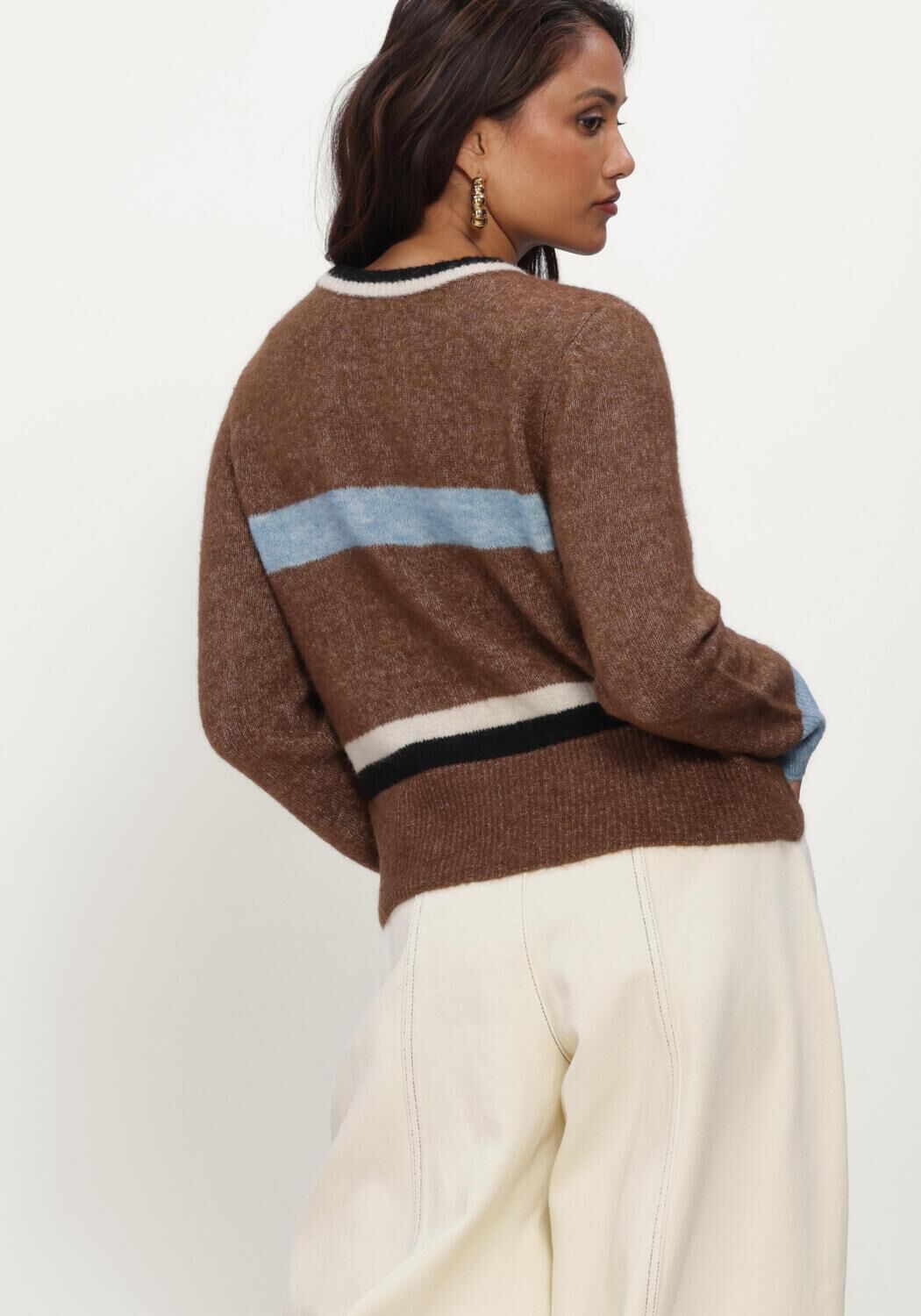Braune OBJECT Pullover OBJAGGIE L/S RE KNIT PULLOVER NOOS - large