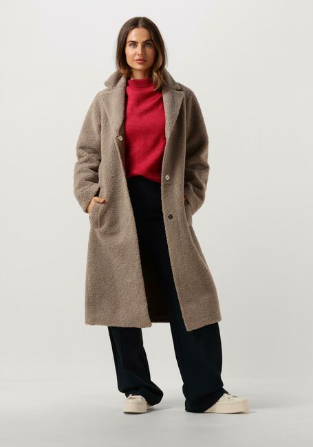 Taupe MINUS Teddy-Jacke SAIDIE VEGAN FUR COAT - large
