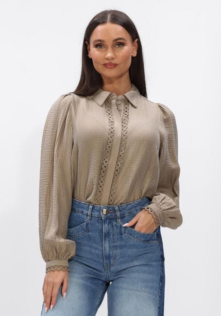 Taupe CO'COUTURE Tops & T-shirts TASSY LACE SHIRT - large