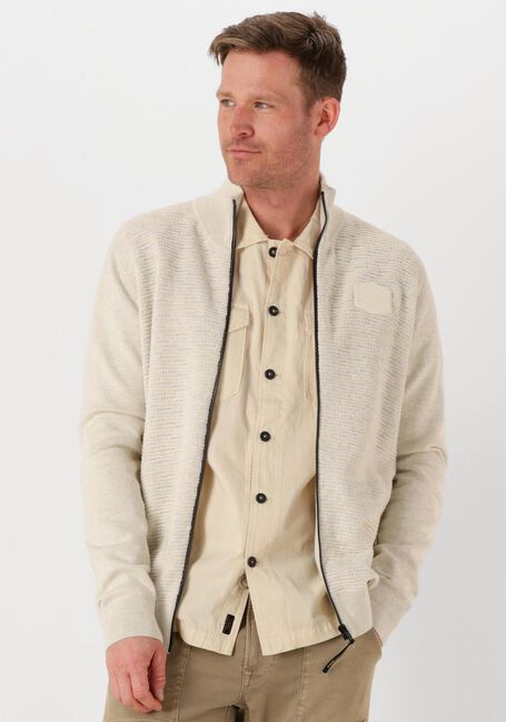 Ecru PME LEGEND Strickjacke ZIP JACKET STRUCTURE COTTON - large