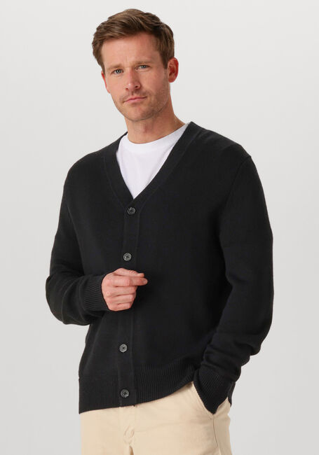 Schwarze SELECTED MEN Strickjacke SLHTRAY LS MERINO CHUNKY V-NECK CARDIGAN - large
