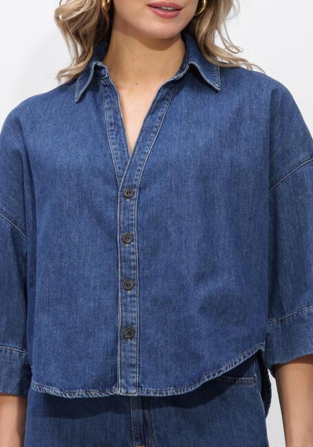 Blaue SUMMUM Blusen BLOUSE DENIM KIMONO LIGHT COTTON TWILL - large