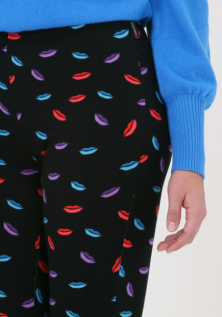 Schwarze COLOURFUL REBEL Schlaghose LIPS PEACHED FLARE PANTS - large
