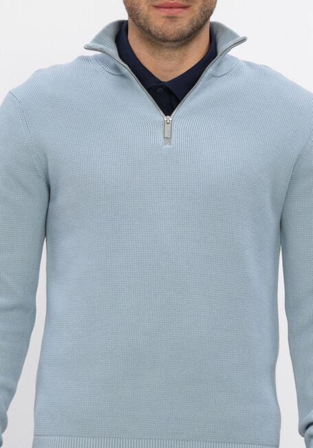 Blaue SELECTED MEN Pullover SLHDANE LS KNIT STRUCTURE HALF ZIP NOOS - large