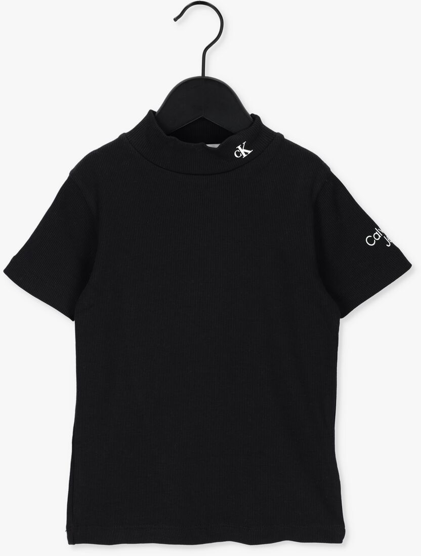 schwarze calvin klein t-shirt mock neck rib top