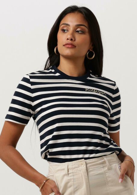 Blaue TOMMY HILFIGER T-shirt REG GOLD BUTTON C-NK SS - large