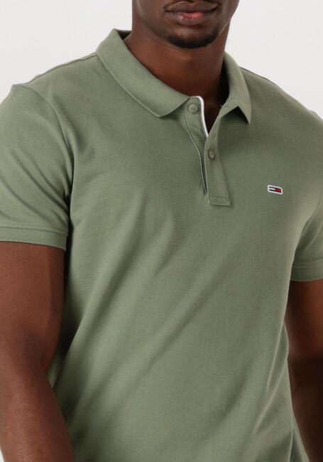 Grüne TOMMY JEANS Polo-Shirt TJM SLIM PLANCKET POLO EXT - large