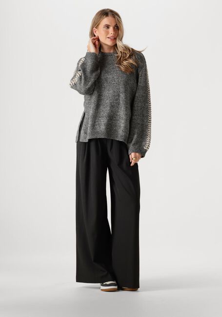 Dunkelgrau MODSTRÖM Strickjacke LINEMD O-NECK - large