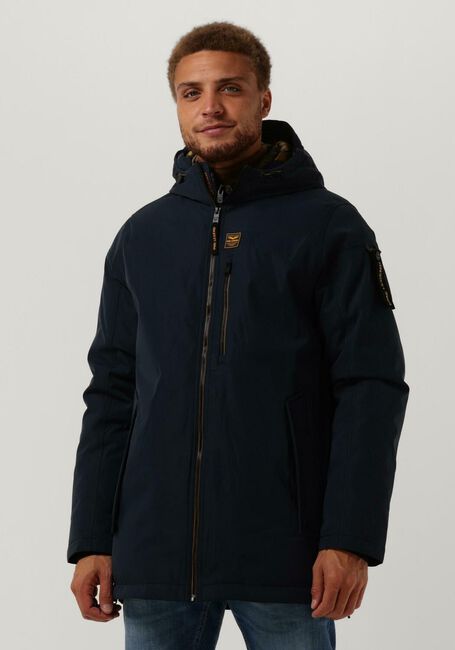 Blaue PME LEGEND Parkas LONG JACKET KEYLAND HIGH TWILL - large