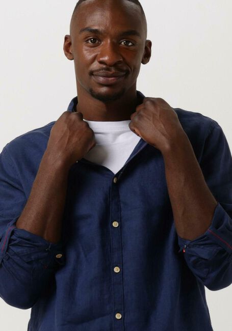 Dunkelblau SCOTCH & SODA Casual-Oberhemd REGULAR-FIT LINEN SHIRT WITH SLEEVE ROLL-UP - large