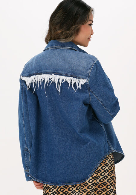 Blaue SCOTCH & SODA Bluse DENIM SHIRT WITH FRINGE DETAIL - large