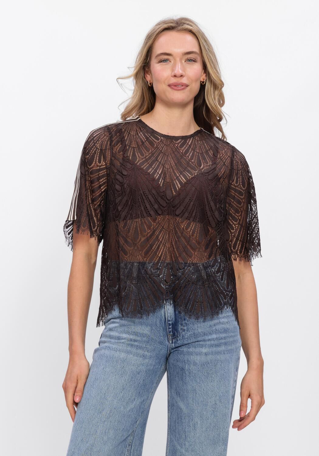 Braune CO'COUTURE Blusen LETICC LACE BLOUSE - large