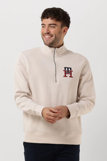 Nicht-gerade weiss TOMMY HILFIGER Pullover ESSENTIAL MONOGRAM HALF ZIP - large