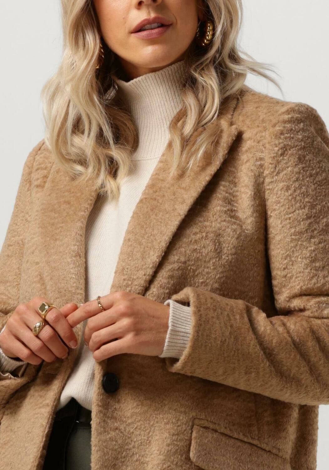 Camelfarbene CO COUTURE Blazer FLUFFY OVERSIZE BLAZER Omoda