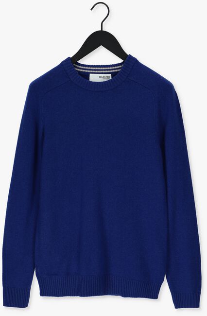 Blaue SELECTED HOMME Pullover SLHNEWCOBAN LAMBS WOOL CREW NE - large