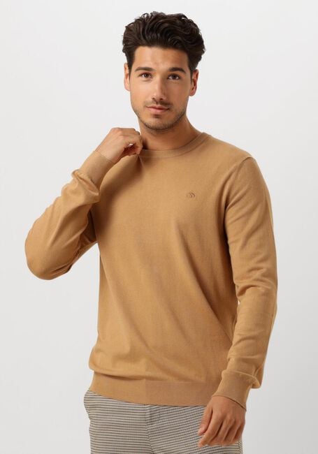 Camelfarbene SCOTCH & SODA Pullover VISCOSE PULLOVER CREWNECK - large