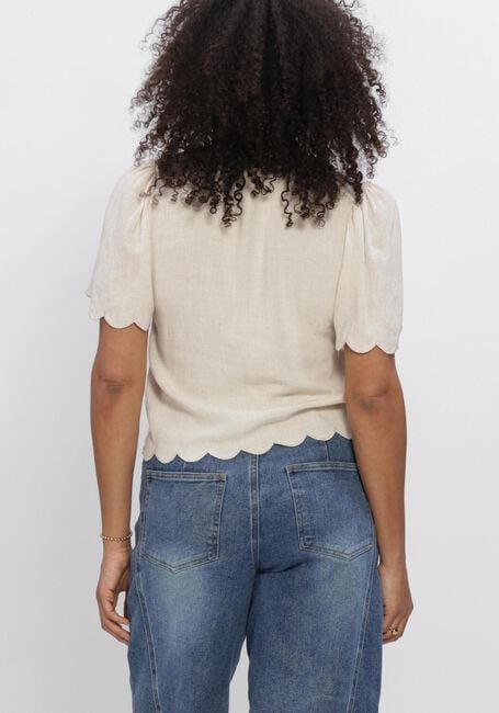 Beige OBJECT Strickjacke OBJSANNE 2/4 LO V-NECK TOP - large