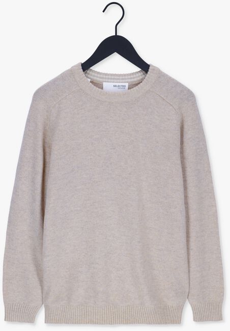 Beige SELECTED HOMME Pullover NEWCOBAN LAMBS WOOL CREW NECK W - large
