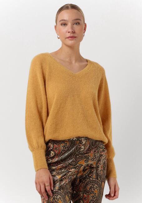 Ocker SUMMUM Pullover V-NECK SWEATER FEATHER LIGHT ALPACA KNIT - large