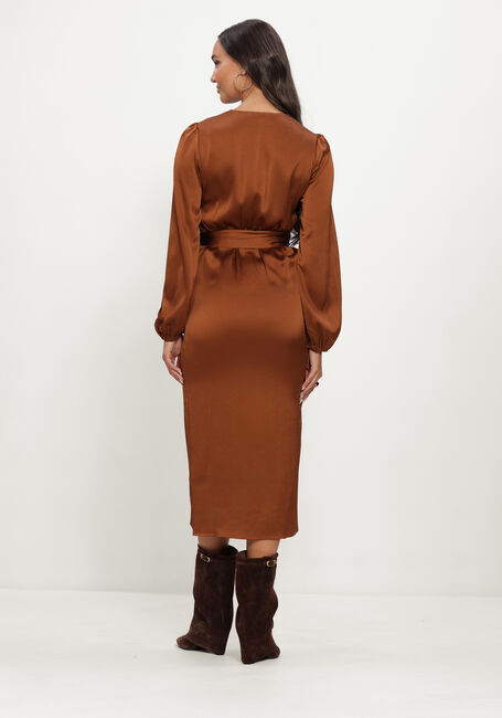 Cognacfarbene LINA LOCCHI Midikleid LL-BEA - large