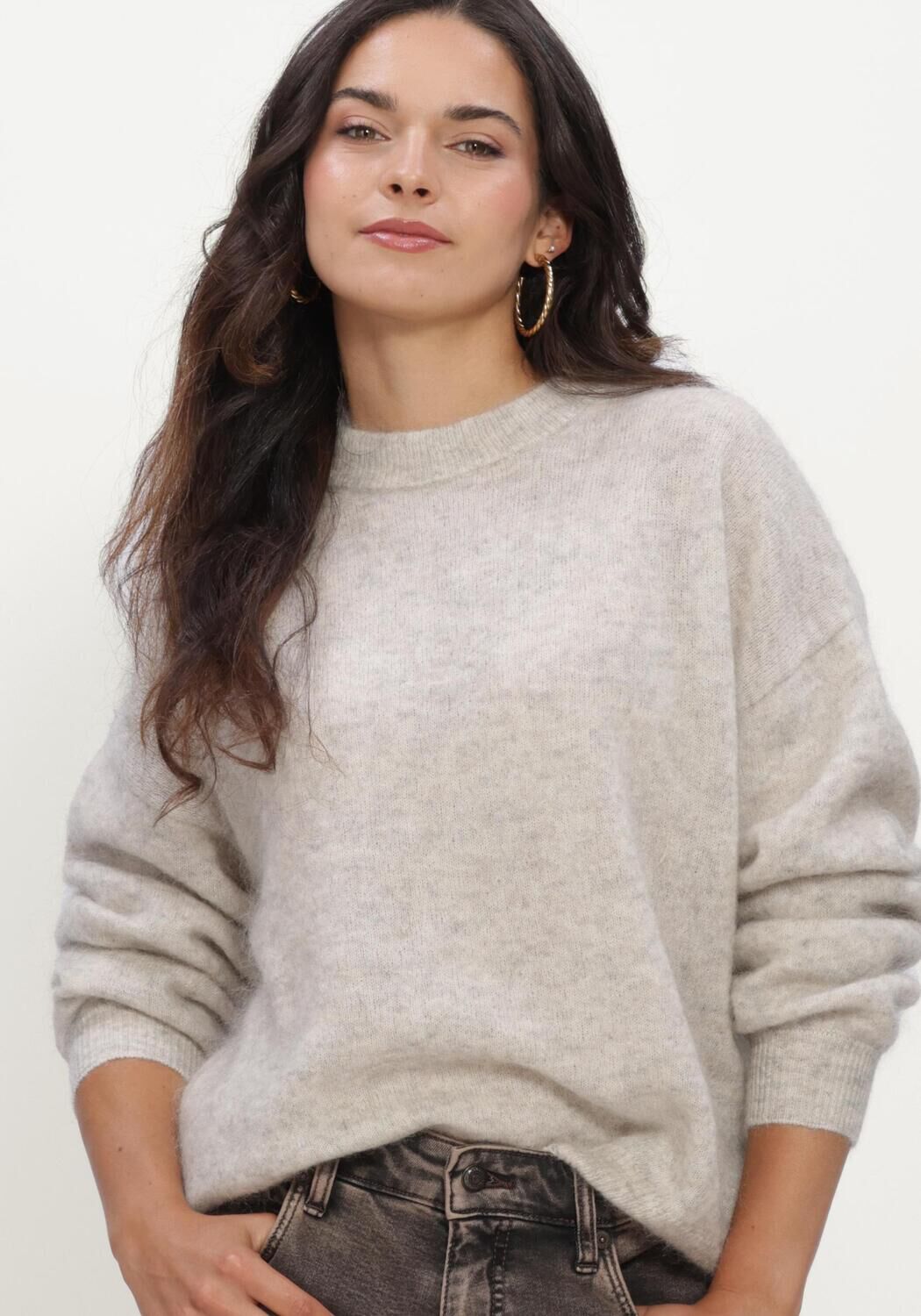 Beige TWNS Pullover HIGH-NECK PULLOVER, LONG SLEEVES - large